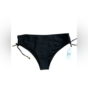 Black Bikini Bottom with Side Ruching